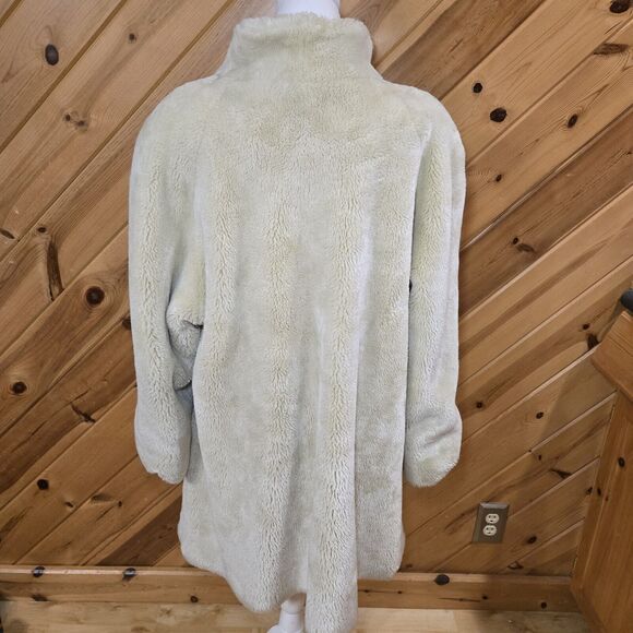 Vintage‎ 80s Neiman Marcus Womens Faux Fur Heavy Coat Medium Glam City Cream - Picture 7 of 13
